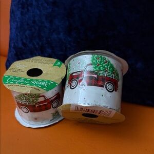 Holiday Red Plaid Truck Ribbon Spools
